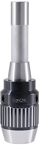 CanCNC Tooling Solutions 1/16-1/2 R8 Precision Keyless Drill Chuck, Heavy-Duty with Integrated Shank, Titanium Jaws, 0537-1208