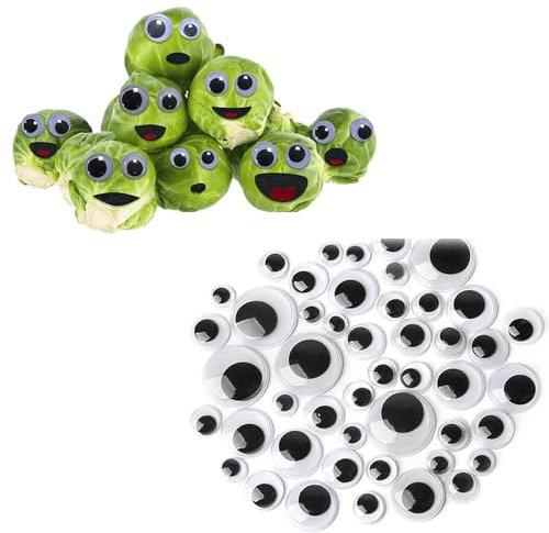 200 ojos pegajosos, ojos ondulados que se adhieren a los ojos Googley, autoadhesivos, grandes y esponjosos, para artes y manualidades, suministros para niños, álbumes de recortes, manualidades