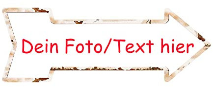 Individuelles Blechschild mit Ihrem eigenen Bild/Logo/Text, personalisiertes Blechschild Vintage Custom Sign für Wand im Freien, drinnen, Straße, Büro, Bar, Man Cave Decor Arrow 45x16CM