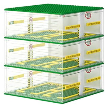 Cabeeskii Garage for Speed Champions Cars, Building Blocks Garage DIY 3-Layer Display Case Car Parking Garage, Carport Compatible with Building Blocks Sports Cars (Without Cars)