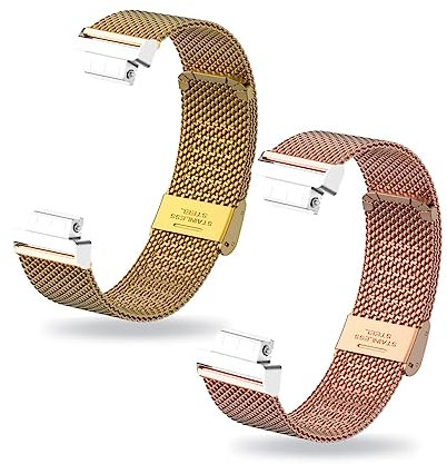ZUREGO 2 Stück Ersatzarmband für Fitbit Inspire 3 Armband für Damen/Herren, Fitbit Inspire 3 Ersatz Edelstahl Metall Armband Kompatibel mit Fitbit Inspire 3 (B)