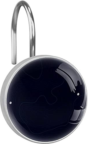 Confezione da 12 ganci circolari topografici per tenda da doccia, resistenti ganci per tenda da doccia, anelli da doccia antiruggine per tenda da doccia e asta da doccia per bagno