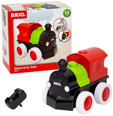 BRIO - 30411 Push & Go Zug mit Dampf - Spielzeug für Kleinkinder ab 18 Monate