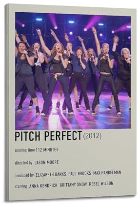 Pitch Perfect Filmposter auf Leinwand, Raumdekoration, Poster für Schlafzimmer, Wohnzimmer, Wände, 20 x 30 cm, Rahmenstil