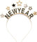 Happy New Year Haarreif, Silvester Haarreif 2025 Silvester Haarschmuck Haarreifen, Silvester Kopfschmuck Erwachsene Silvester Outfit Damen Herren Kinder Haarreif Sterne Silvester Accessoires Geschenke