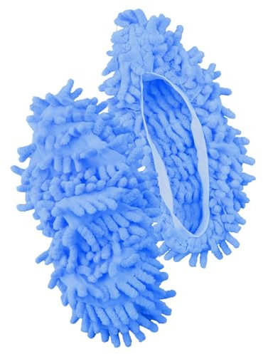 Tabanzhe Washable Dust Mop Slippers - Multi-Functional Floor Cleaning Shoe Covers Floor Cleaning Duster Household Chores Mops Shoes for a Reusable and Convenient Cleaning Experience (Pink/Blue)