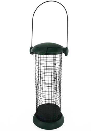 Vogelfutterhalter ca. 19 cm in Grün befüllbare Futtersäule mit Aufhängung