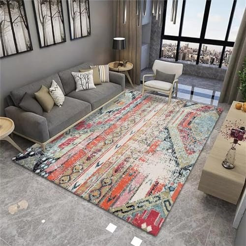 RUGMRZ Rugs for Living Room Tatami Teppich Einfache grau-rote Wohnzimmer Teppich Sofa Zubehör Linien mit verschleißfesten Gamer Teppich 200X260CM