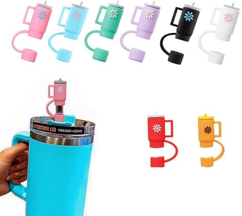 LIANRISES 8 Stück Stanley Cup Zubehör Stanley Cup Strohhalm Abdeckung Strohhalm Abdeckung Strohhalm Deckel 10mm Silikon-Rauchkappe Staubschutz