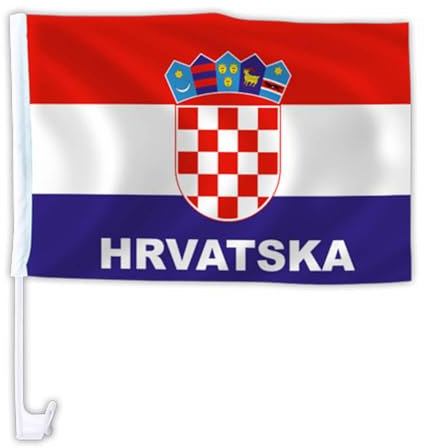 2 x Flagge Kroatien Hrvatska Autofahne Autoflagge Fahne 30x45 cm DOPPELPACK
