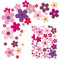 Aufkleber-Set 70 Blümchen, Sommer Blumen Auto Sticker, Flower-Power, Wasserfeste Outdoor, Mehrfarbig Bunt für Küche, Bad, Auto, Koffer, Laptop, Fahrrad, Roller