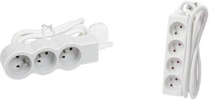 Legrand - Rallonge multiprise Extra-Plate avec 3 Prises de Courant avec Terre avec Cordon 1,5m - Blanc et Gris Clair & Bloc multiprise Blanc - 4 x 16 A - 3m