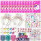 134 pezzi Gadget Unicorno Compleanno Bambina NlsqEU Cerchietto per Capelli Sacchetti Regalo Braccialetti Slap Portachiavi DIY Adesivi Braccialetto Ring Ragazze Regalo Festa Unicorno Festa Regalo