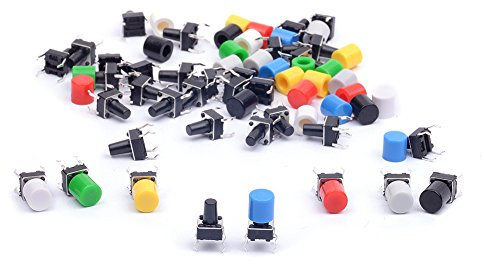 XDMSZ66 Lot de 35 boutons poussoirs tactiles 6 × 6 × 9 mm avec capuchons de 7 couleurs pour Arduino (lot de 35) CYT1052
