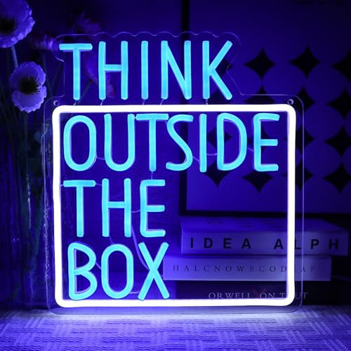 OYCGZV Über den Tellerrand schauen Neon Schild Schriftzug Led Neon Schild Wand Neon Sign USB Led Schild für Spielzimmer Arbeitszimmer Klassenzimmer Meeting Management Büro Man Cave