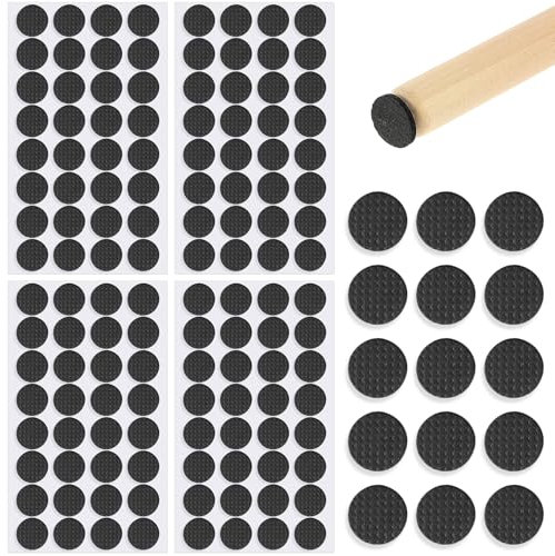128 Pcs Non Slip Round Furniture Pads, Black Furniture Pads Self Adhesive Rubber Floor Protectors Round Furniture Grippers Anti Scratches Furniture Pads for Furniture Feet Hardwood Floors