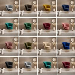 Verona Idee Sessel ELF MIT METALLBEINEN IN SILBERFARBEN - Magic Velvet Multicolor