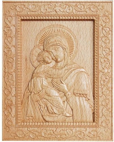 Tsffae Religiöse Statue Von Jesus Und Der Jungfrau Maria, 1 Stück Holz-fotorahmen Mutter Maria Jesus, Relief-kunsthandwerk, Heimdekoration