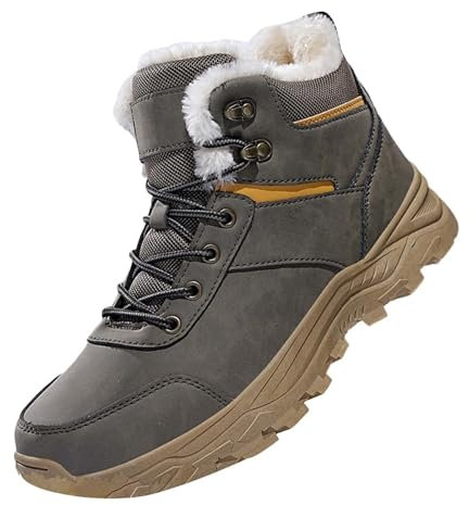 Warm Gefütterte Winterschuhe Unisex Wasserdicht Wanderschuhe Schneestiefel Winter Trekking Winterboots für Herren Damen Schnürsenkel Rutschfest Outdoor Trekkingschuhe Wanderschuhe Gr.39-48