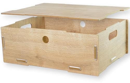 clipfritz - Scatole Giochi Bambini - MDF 29x39x14 cm - Scatola Legno Con Coperchio - Cesto Portagiochi - Contenitore Portaoggetti - Organizzatore, Contenitori Porta Pane, Libri, Giocattoli - Regalo