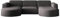 Kaiser Möbel - Sofa U Form - Ecksofa Cord - 299 cm lang, 165 cm breit - Big Sofa, Wohnzimmer Couch Extra Groß, Relaxsofa, Wohnlandschaft U Form XXL - Modena Sofa Dunkelgrau
