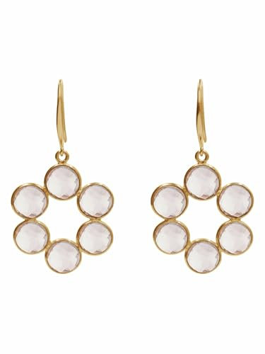 Gemshine - Damen - Ohrhänger - Rosenquarz AURA - Europäischer Schmuck: Qualität liebevoll hergestellt.