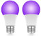 Akynite Schwarzbirne E27 9W LED Lampe, Glühbirne UV LED E27 Schwarzlicht, UVA 385-400nm, AC 85-265V, 270 Grad, UV Partylicht für Partykeller Fluo Party, 2er-Set