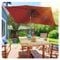ISOISL Sonnenschirm 140x210CM Rot Gartenschirm Terrassenschirm Sonnenschutz Sonnenschirm Rechteckig Kippbar Großschirm für Balkon,Terrasse,Garten