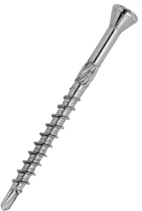 sopomarkt24 Torx Terrassenschrauben Edelstahl Drilltec 5.0x80mm, 200 Stk, Senkkopf, Teilgewinde mit Bohrspitze, martensitisch, hohe Bruchfestigkeit, für Holz & dünne Bleche, Torx-Antrieb