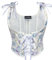 SCARLET DARKNESS Corset Renaissance à lacets sur le devant sous la poitrine pour femme, Bleu violet floral, 42