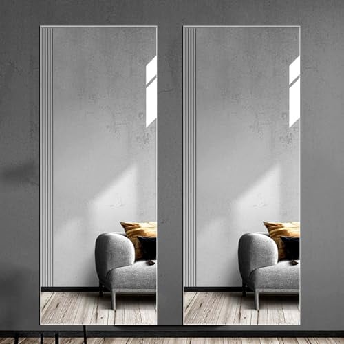 Meefmly Selbstklebender Wandspiegel(40x120cm 2pcs) 2mm DickeAcryl Klebespiegel Ganzkörperspiegel