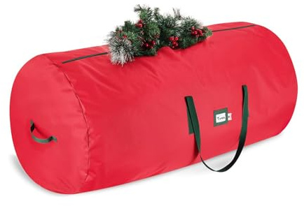 Wintem – Borsa Pieghevole Porta Albero di Natale Impermeabile con Zip, Manici Rinforzati ed Etichetta Trasparente, Ideale come Borsa x Albero di Natale 210 cm, Facile da Riporre e Trasportare
