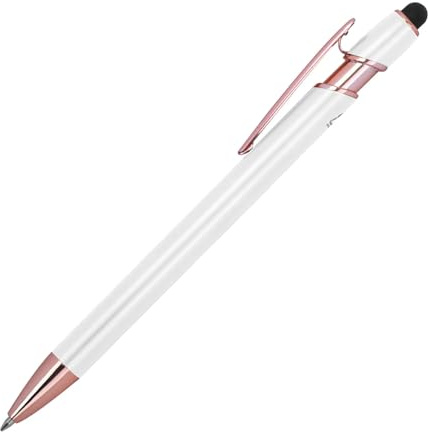 Livepac-Office 10x Touchpen-Gel-Kugelschreiber/aus Metall/Farbe: weiß