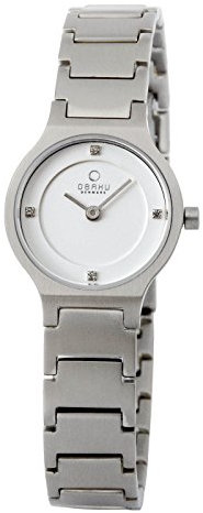 Obaku Denmark Flache, kleine Damenuhr mit Metallband V133SCISC