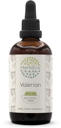 HerbEra Valerian B120 Alcohol-Free Herbal Extract Tincture, Concentrated Liquid Drops Natural (Valeriana Officinalis) Dried Root (4 fl oz)