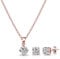 Philip Jones Rose Gold Plated Round Solitaire Set Created with Zircondia® Crystals