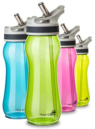 AceCamp TRITAN Trinkflasche | Sportflasche | BPA-frei | für alle Getränke | Springdeckel grün 550 ml