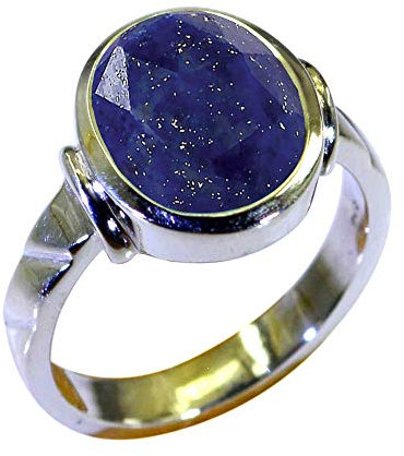 Gemsyogi Damen Herren Unisex - 0,925 Sterling-Silber 925 Oval Blue Lapislazuli