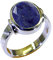 Gemsyogi Damen Herren Unisex - 0,925 Sterling-Silber 925 Oval Blue Lapislazuli