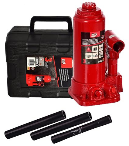 3 Ton Cric à Voiture Bouteille Hydraulique Levage Jack pour Van Bateau Camion Caravane avec Valise