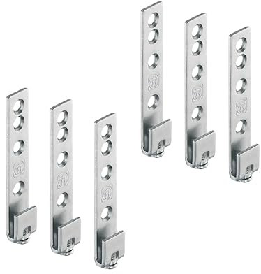 Gedotec suspensión gabinete metal cocina riel de pared gabinete de pared | Acero galvanizado | Capacidad carga soporte armario: 120 kg | 6 piezas - colgador muebles colgar riel atornillar