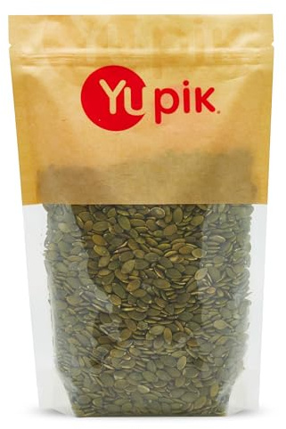 Yupik Raw Pumpkin Seeds, No Shell, 1 lb (16 oz), GMO-Free, Gluten-Free, Kosher, Shelled Pepitas, Salt-Free, Oil-Free, Plant-Based Protein, Source of Fiber, Healthy Snacks, Ideal for Baking & Topping