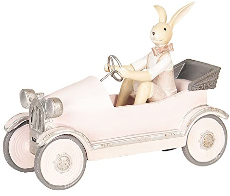 Clayre & Eef 6PR2633 Deko Kaninchen Auto Ca. 24 x 9 x 18 cm