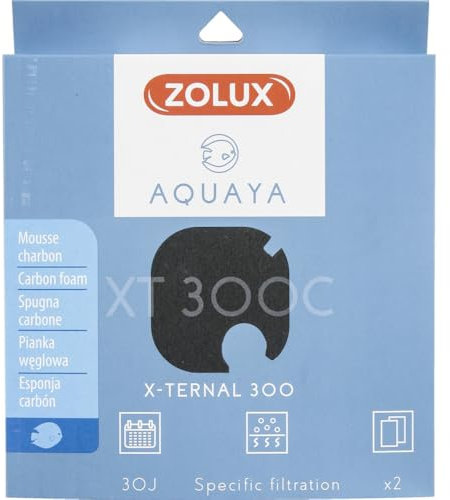 Zolux - Filtre pour Pompe x-ternal 300, Filtre XT 300 C Mousse Charbon x 2. pour Aquarium. - ZO-330248
