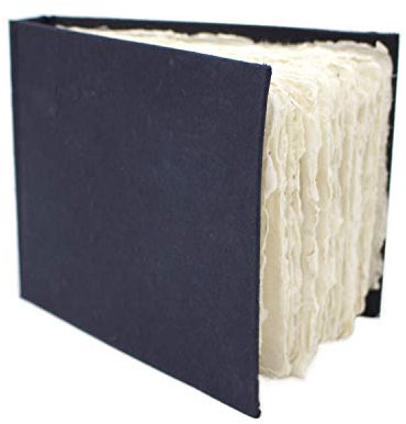 Artway Indigo - Baumwoll Rag Papier Skizzenbuch - A6 Querformat - 70 Seiten/35 Blätte aus 250gsm Mittlere Textur 100% Baumwoll Rag Papier - 100% Handgemachtes, Weiß