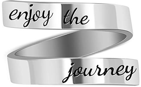 Kucheed Verstellbare Ringe für Frauen/Männer, Inspirierender Ring Schmuck Graviert Ich Bin Genug,Edelstahl Spiralwickel Twist Ring,Ermutigung Geburtstag Abschlussgeschenke für Mädchen Jungen