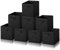 Amazing Tour 8 PCS Cube Storage Boxes 27x27x27 Foldable Fabric with Handles Collapsible for Home Office Nursery Organiser - Clothes Basket Containers, Black