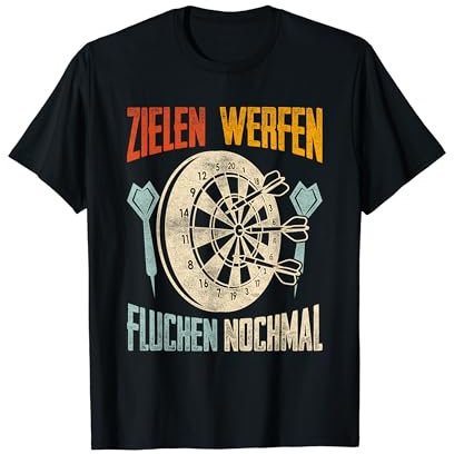 Zielen Werfen Fluchen Nochmal Cooler Dart Vintage Geschenk T-Shirt