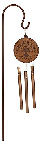 Vibrant Brown Tree of Life Standing Garden Windchime - 45cm x 9cm (1 Pc.) - Unique & Enchanting Design, High Quality Alloy & Aluminium Material - Ideal for Home Decor
