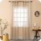 GIRASOLE HOME Coppia Tende Haiti Filtranti Simil Lino con Trama a Croci 2 Pannelli con Tasca e Passanti Nascosti (Tortora, 70x240cm)